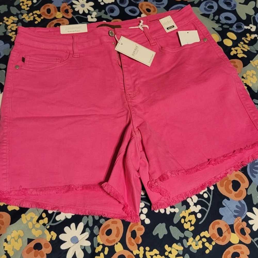 Judy Blue Hot Pink Denim Shorts